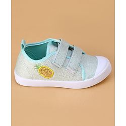 Cute Walk by Babyhug Velcro Closure & Fruit Embroidery Casual Shoes - Green