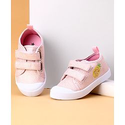 Cute Walk by Babyhug Velcro Closure & Fruit Embroidery Casual Shoes - Green