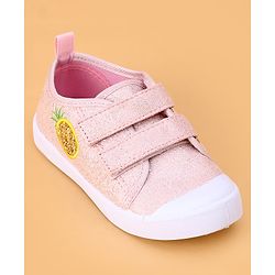 Cute Walk by Babyhug Velcro Closure & Fruit Embroidery Casual Shoes - Green