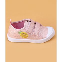 Cute Walk by Babyhug Velcro Closure & Fruit Embroidery Casual Shoes - Green