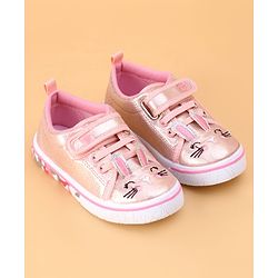 Cute Walk by Babyhug Shoes Kitty Print with Velcro Closure - Pink