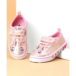 Cute Walk by Babyhug Shoes Kitty Print with Velcro Closure - Pink