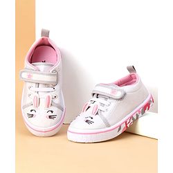 Cute Walk by Babyhug Shoes Kitty Print with Velcro Closure - Pink