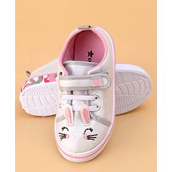 Cute Walk by Babyhug Shoes Kitty Print with Velcro Closure - Pink
