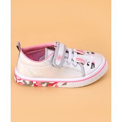 Cute Walk by Babyhug Shoes Kitty Print with Velcro Closure - Pink