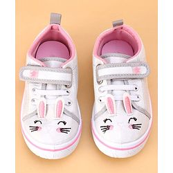 Cute Walk by Babyhug Shoes Kitty Print with Velcro Closure - Pink