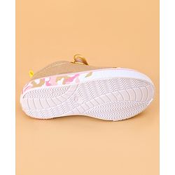 Cute Walk by Babyhug Shoes Kitty Print with Velcro Closure - Gold
