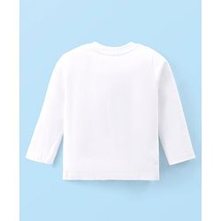 Babyhug Disney Cotton Knit Full Sleeves Night Suit With Mickey Mouse Graphics - White & Pink