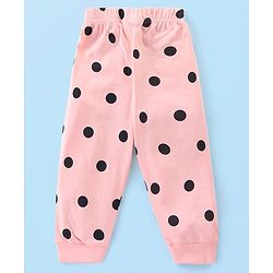 Babyhug Disney Cotton Knit Full Sleeves Night Suit With Mickey Mouse Graphics - White & Pink