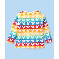 Babyhug Disney Cotton Knit Full Sleeves Night Suit With Mickey Mouse Graphics - Multicolor