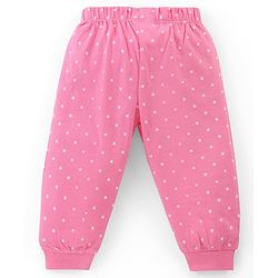 Babyhug Disney Cotton Single Jersey Knit Full Sleeves Night Suit Minnie Mouse Print- Purple & Pink