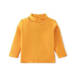 Babyhug Cotton Knit  Full Sleeves Solid Skivi T-Shirt - Yellow