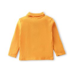 Babyhug Cotton Knit  Full Sleeves Solid Skivi T-Shirt - Yellow