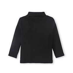 Babyhug Cotton Knit Full Sleeves Solid Skivi T-Shirt - Black