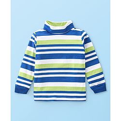 Babyhug Cotton Knit Full Sleeves Striped Skivi T-Shirt - Multicolor