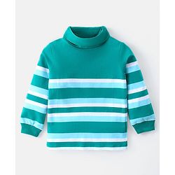 Babyhug Cotton Knit Full Sleeves Skivi T-Shirt with Stripes Print - Multicolor