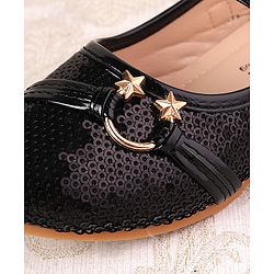 Cute Walk By Babyhug Ballarinas  with Velcro Closure & Start Applique  - Black