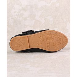 Cute Walk By Babyhug Ballarinas  with Velcro Closure & Start Applique  - Black