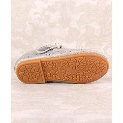 Cute Walk by Babyhug Ballerina with Velcro Closure & Floral Applique - Silver