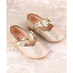 Cute Walk by Babyhug Ballerina with Velcro Closure & Floral Applique - Silver