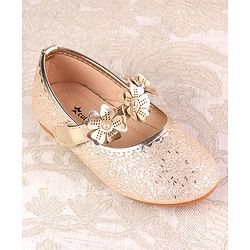 Cute Walk by Babyhug Ballerina with Velcro Closure & Floral Applique - Silver