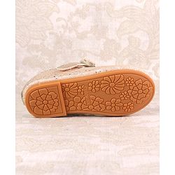 Cute Walk by Babyhug Ballerina with Velcro Closure & Floral Applique - Silver