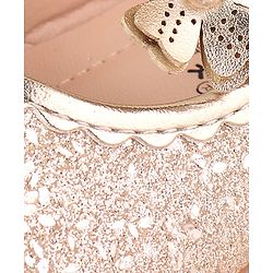 Cute Walk by Babyhug Ballerina with Velcro Closure & Floral Applique - Silver