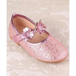 Cute Walk by Babyhug Ballerina with Velcro Closure & Floral Applique - Silver