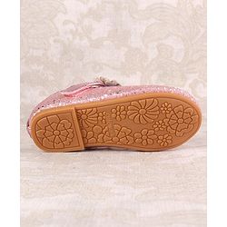 Cute Walk by Babyhug Ballerina with Velcro Closure & Floral Applique - Silver