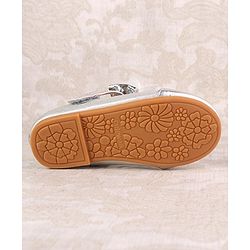 Cute Walk by Babyhug Ballerina with Velcro Closure and Bow Applique - Silver