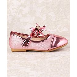Cute Walk by Babyhug Ballerina with Velcro Closure and Bow Applique - Silver