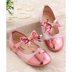 Cute Walk by Babyhug Ballerina with Velcro Closure and Bow Applique - Silver