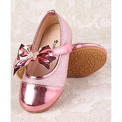 Cute Walk by Babyhug Ballerina with Velcro Closure and Bow Applique - Silver