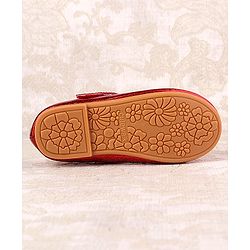 Cute Walk by Babyhug Ballerina with Velcro Closure & Bow Applique - Red