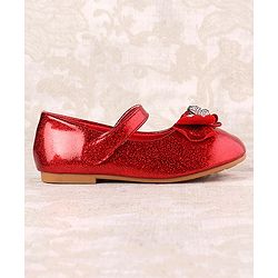 Cute Walk by Babyhug Ballerina with Velcro Closure & Bow Applique - Red