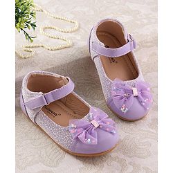 Cute Walk by Babyhug Ballerinas with Strap Closure & Bow Applique - Purple