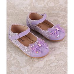 Cute Walk by Babyhug Ballerinas with Strap Closure & Bow Applique - Purple