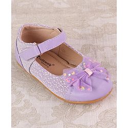 Cute Walk by Babyhug Ballerinas with Strap Closure & Bow Applique - Purple