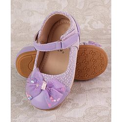 Cute Walk by Babyhug Ballerinas with Strap Closure & Bow Applique - Purple