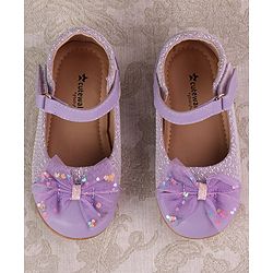 Cute Walk by Babyhug Ballerinas with Strap Closure & Bow Applique - Purple