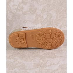 Cute Walk by Babyhug Ballerinas with Strap Closure & Bow Applique - Gold