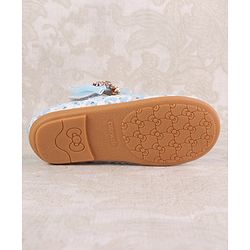 Cute Walk by Babyhug Velcro Closure Ballerina With Bow Applique - Blue