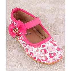 Cute Walk by Babyhug Velcro Closure Ballerina With Bow Applique - Blue