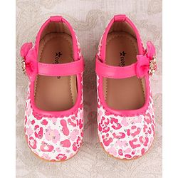 Cute Walk by Babyhug Velcro Closure Ballerina With Bow Applique - Blue