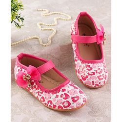 Cute Walk by Babyhug Velcro Closure Ballerina With Bow Applique - Blue