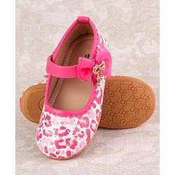 Cute Walk by Babyhug Velcro Closure Ballerina With Bow Applique - Blue