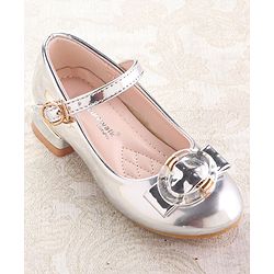 Cute Walk by Babyhug Ballerinas with Buckle Closure & Bow Applique -  Silver