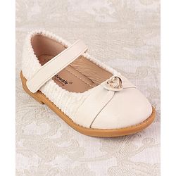 Cute Walk by Babyhug Velcro Closure Ballerina with Heart Applique - Beige
