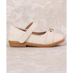 Cute Walk by Babyhug Velcro Closure Ballerina with Heart Applique - Beige