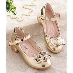 Cute Walk by Babyhug Ballerinas with Buckle Closure & Bow Applique -  Silver